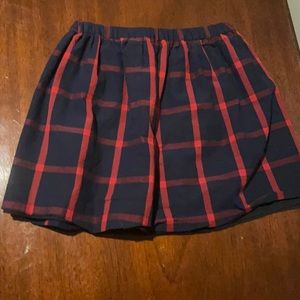 Crew cuts red and navy striped skirt girls 6-7